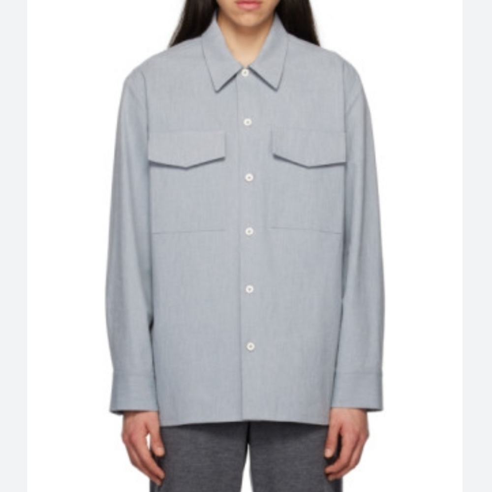 NEW MENS ASOS DESIGN ICY GRAY FAUX LEATHER CROC OVERSIZED SHACKET SIZE MEDIUM - Picture 14 of 15